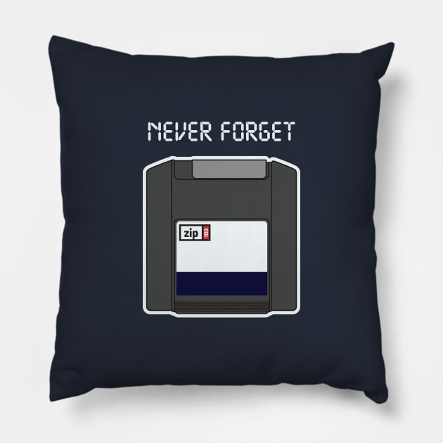 Never Forget - Retro Disc ZIP100 Pillow by DeepSpaceDives