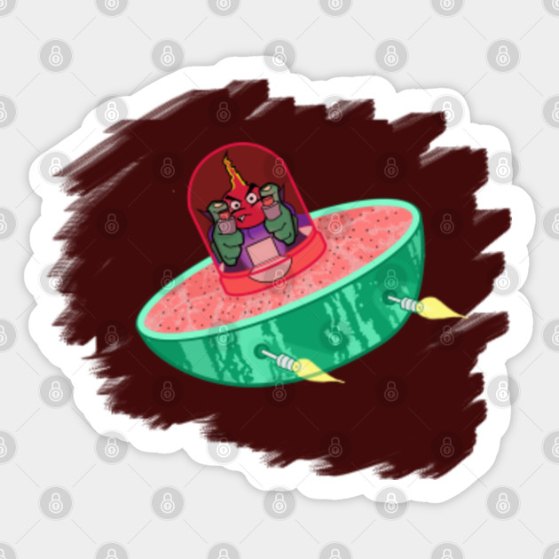 Watermelon Alien Gangster Millenium Falcon Sticker Teepublic Uk