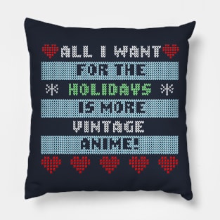 Vintage Anime Holiday Sweater Pillow