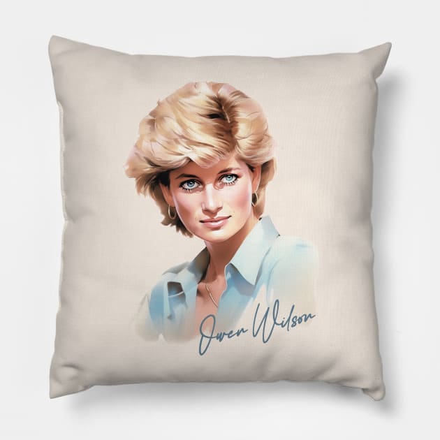 Princess Diana Owen Wilson Crossover Pillow by DankFutura