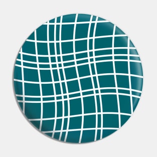 Dancing White Lines on Teal Pin