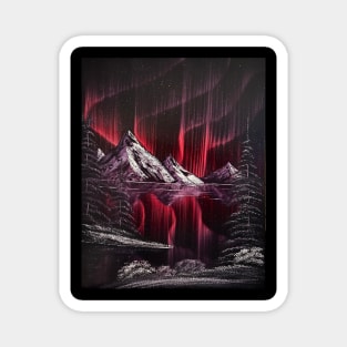 Red and Purple Northern Lights Magnet