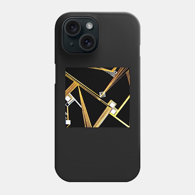 BLACK GOLD GEOMETRIC ART DECO MOD DESIGN Phone Case by jacquline8689