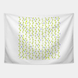 Watercolor Floral Vines Pattern - Periwinkle & Chartreuse - Transparent Tapestry