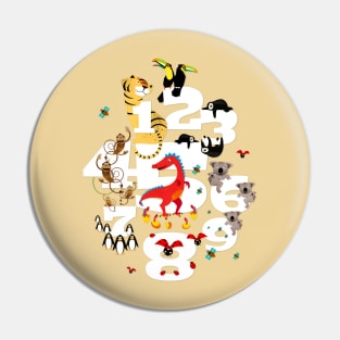 One, two, three animals for children Pin