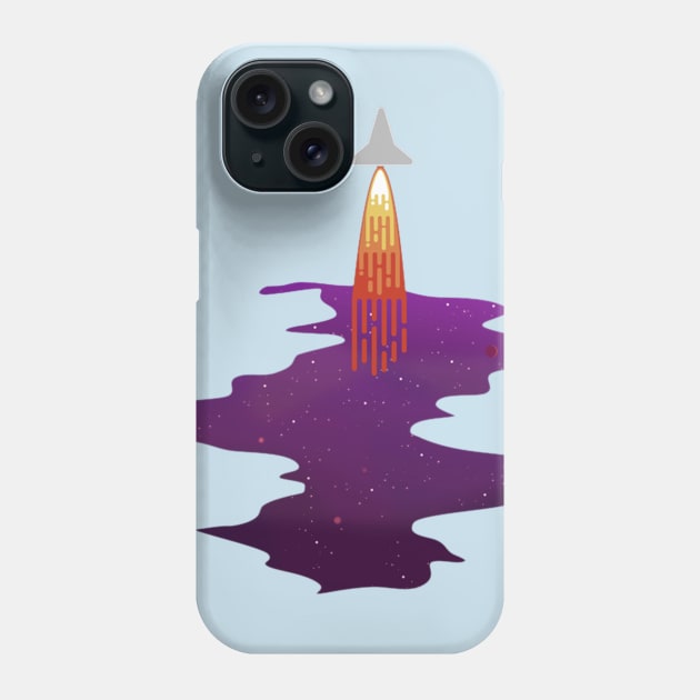 Rocket in space Phone Case by dylaneli