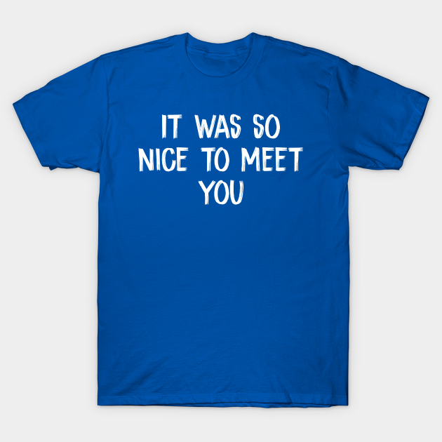 Discover It was so nice to meet you - It Was So Nice To Meet You - T-Shirt