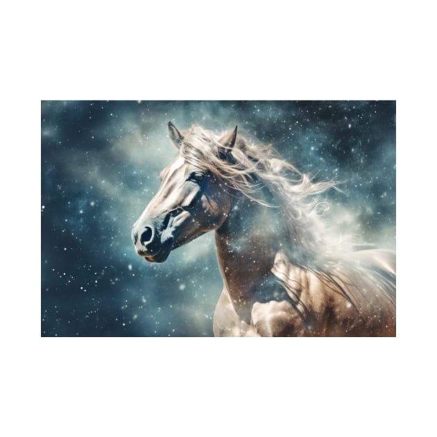 Horse Wild Animal Majestic Wilderness Surrealist by Cubebox