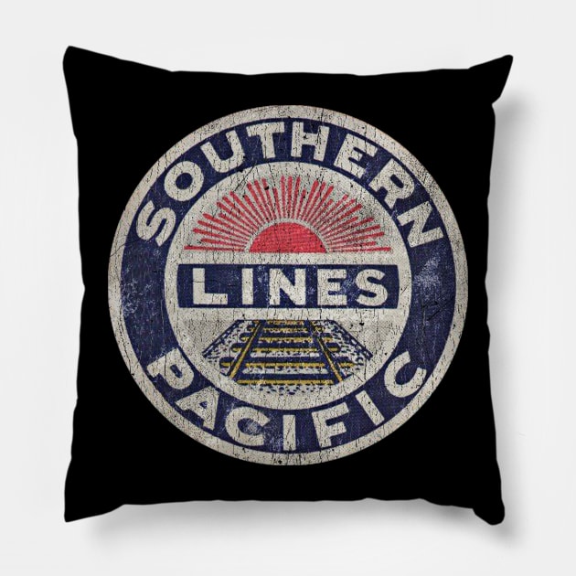 Southern Pacific Lines Railroad USA Pillow by Amandeeep