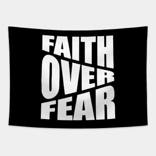 Faith Over Fear - Inspirational Calligraphy Art Tapestry