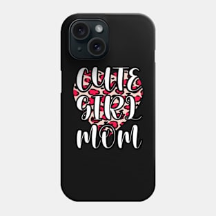 Cute Girl Mom Leopard Heart Mother's Day Girl Mama Mom Phone Case