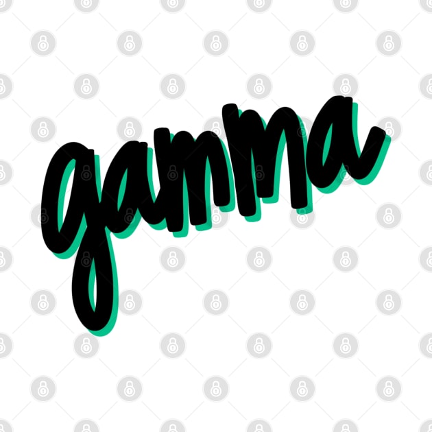 Greek Alphabet: gamma (black-green) by LetsOverThinkIt