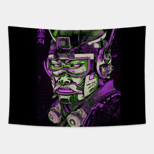 cyberpunk  samurai wear oni mask Tapestry