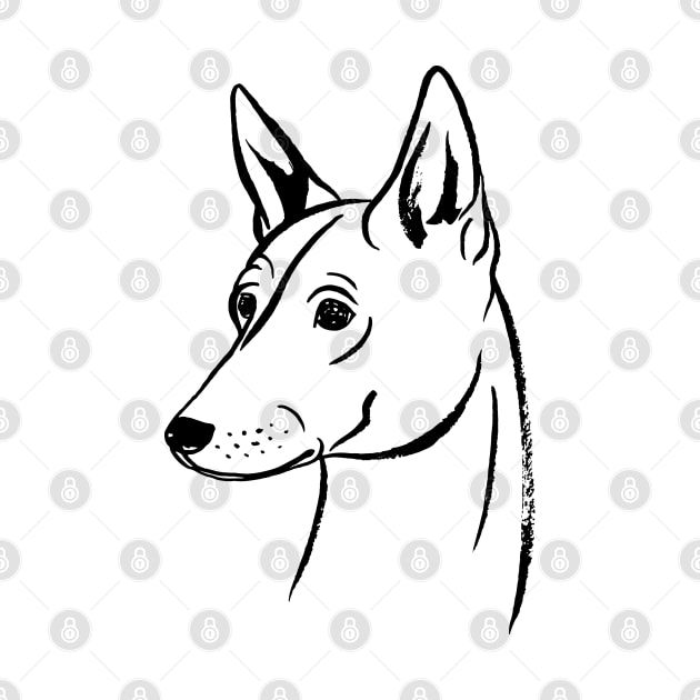 Basenji (Black and White) by illucalliart