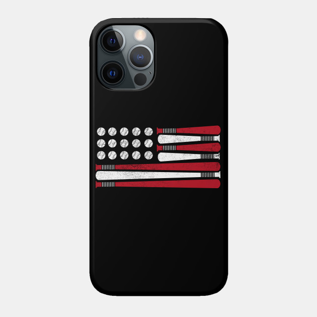 American Flag Patriotic Baseball Design - Baseball - Phone Case