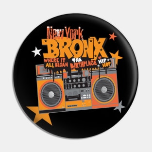 Bronx Hip Hop Roots - Groove to the Beat with this ghettoblaster Pin