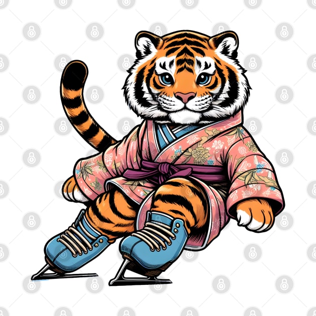 Ice skating Bengal tiger by Japanese Fever