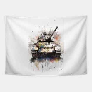 Watercolor Panzer Tank Tapestry