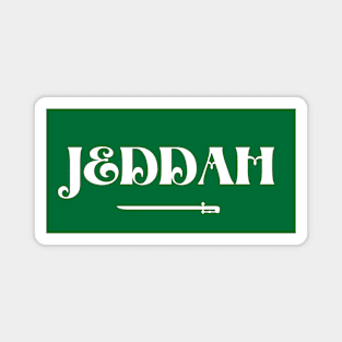 Jeddah City in Saudi Arabian Flag Magnet