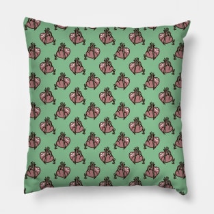 Climbing Sloth Green Pattern Pillow