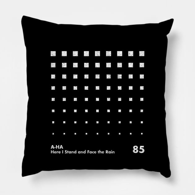 A-Ha / Here I Stand & Face The Rain / Minimal Graphic Design Tribute Pillow by saudade
