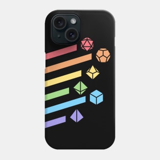 Retro Minimalist RPG Dice Rainbow Phone Case