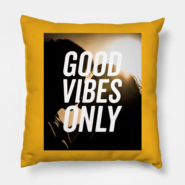 Good vibes couple kissing shirt Pillow by KazSells