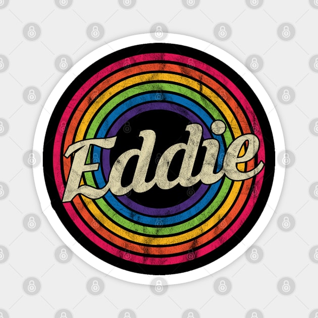 Eddie - Retro Rainbow Faded-Style Magnet by MaydenArt