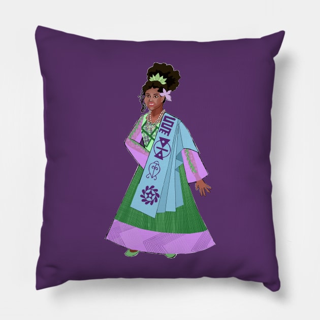 Yoruba and Akan diaspora princess Pillow by ICArtist