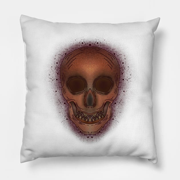 Halloween skull spooky style 4 Pillow by fslaf