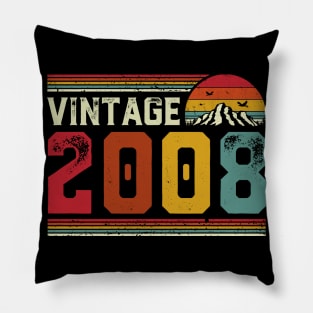 Vintage 2008 Birthday Gift Retro Style Pillow