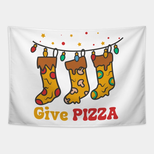 pizza christmas, give pizza Tapestry by dadan_pm