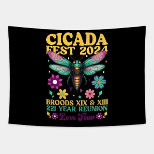 Cicada Fest 2024 Broods XIX & XIII Entomology Cicada Lover Tapestry