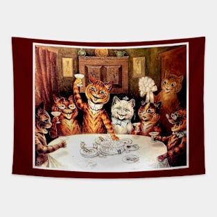 Cat Wedding Celebration : A Louis Wain abstract psychedelic Art Print Tapestry