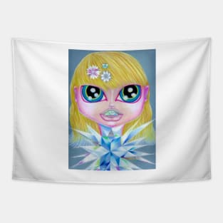 Throat Chakra Girl Tapestry