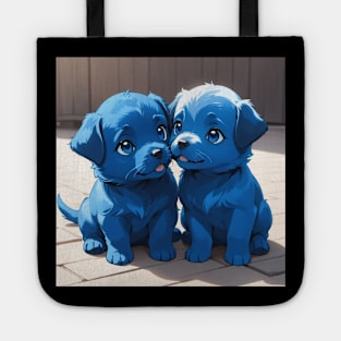 Cute blue puppies Tote