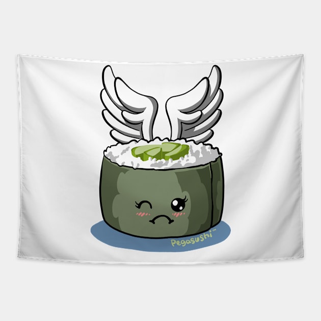 Asplenia Studios: Pegasushi Avocado Chumaki Roll Tapestry by AspleniaStudios