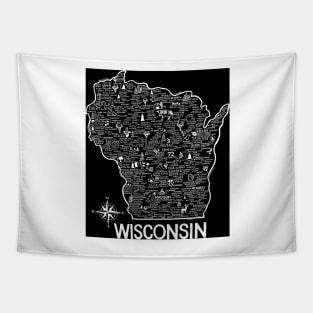 Wisconsin Map Tapestry