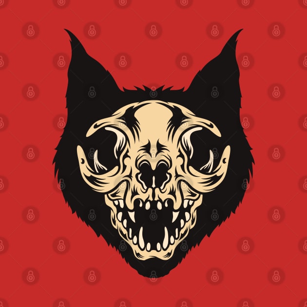 Horror Cat Skull by haloakuadit