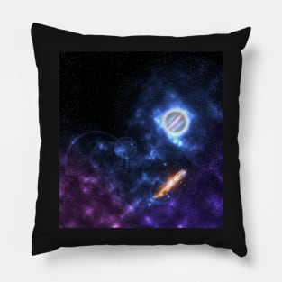 Planet And Nebula In The Expanse Of Space Pillow