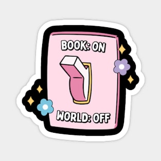 bookish pink light switch - book on, world off Magnet