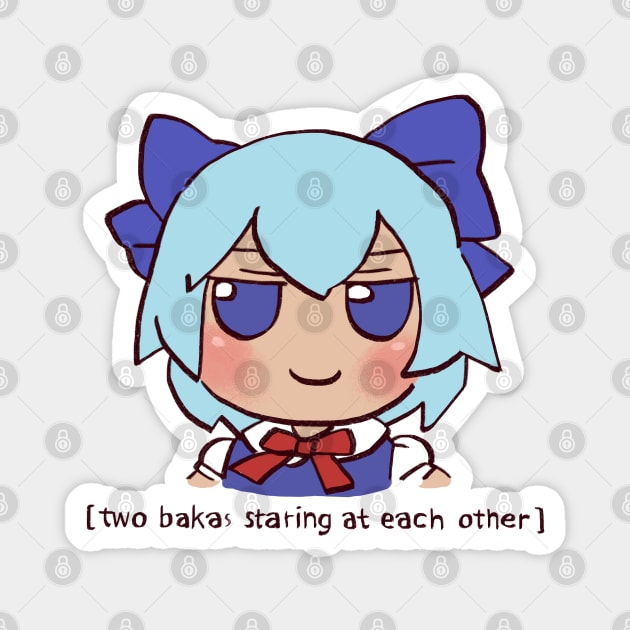 I draw cirno fumo plush but we are all baka / funny touhou meme Magnet by mudwizard