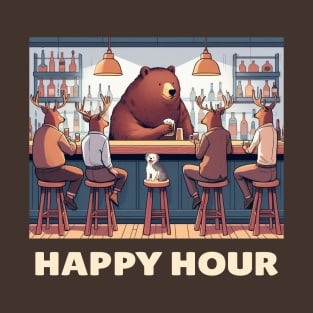 Deer Happy Hour (light text) T-Shirt