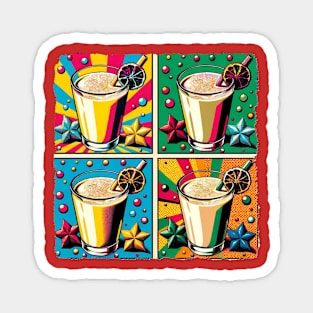 Eggnog Elegance: A Pop Art Celebration - Festive Beverage Magnet