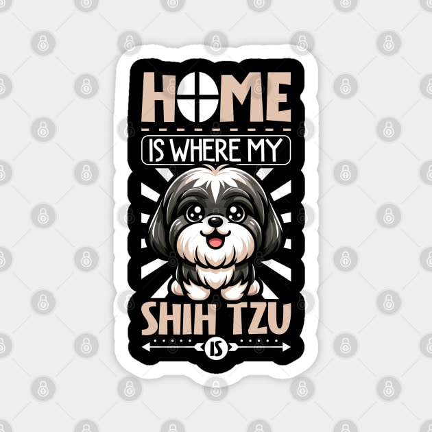 Home is with my Shih Tzu Magnet by Modern Medieval Design