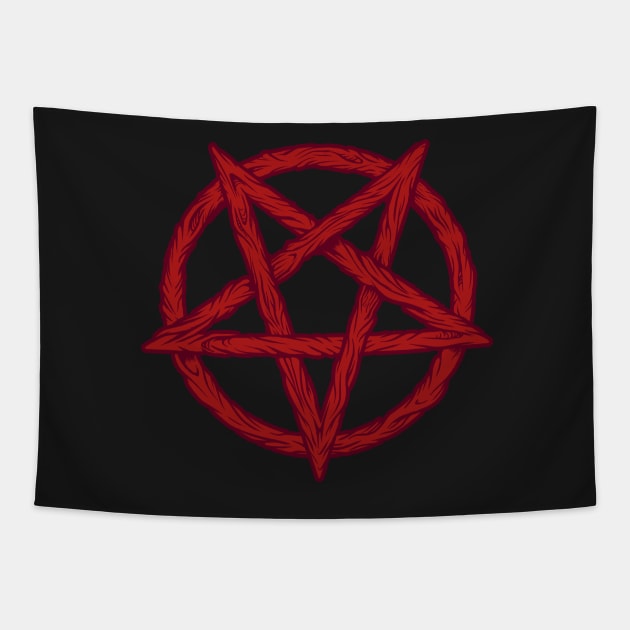 Flesh Pentagram Tapestry by PLapointeGraph