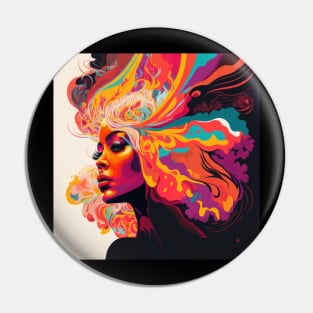 Psychedelic Girl Pin