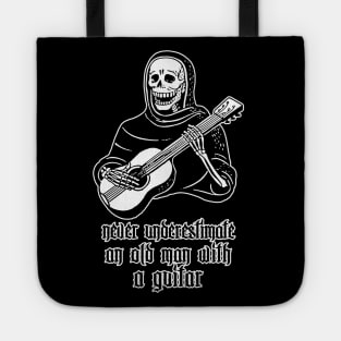 Never Underestimate An Old Man With A Guitar - Funny Guitarist Humor Design Tote