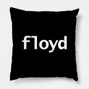 Floyd Minimal Typography White Text Pillow