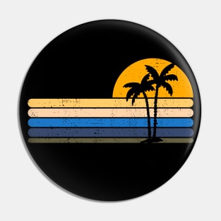 Retro Palm Tree Sunset Palmes Traveling Holiday Pin